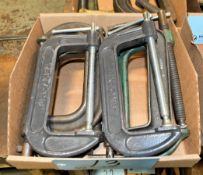 Lot-(6) Various C-Clamps in (1) Box