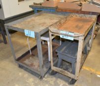 Lot-(2) Various Shop Carts with (2) Stands