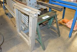 Lot-(1) Pair Steel Work Horses and (1) Pair Aluminum Bench Legs