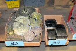 Lot-Straps, Slings, and Truck Blocks in (2) Boxes Under (1) Bench