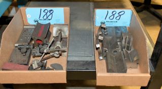 Lot-Various Setup Tooling and V-Blocks in (2) Boxes Under (1) Stand