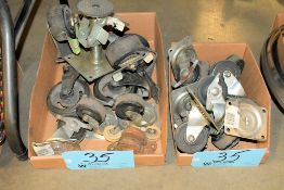 Lot-Various Caster Wheels in (2) Boxes Under (1) Table