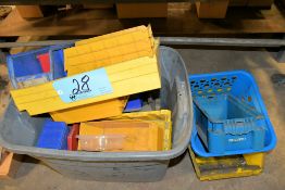 Lot-Various Parts Bins and Totes Under (1) Bench