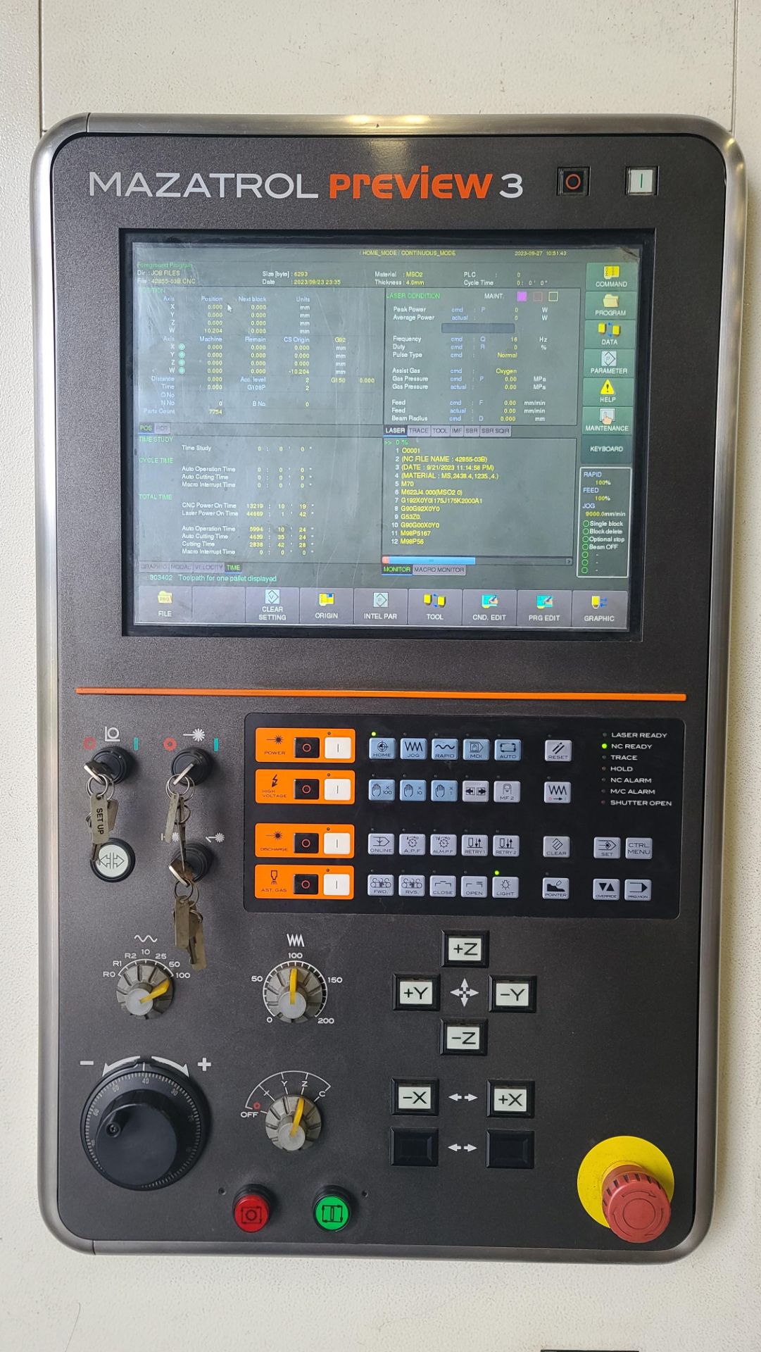Mazak Model Optiplex 3015 Nexus Co2 Laser, 2.5 KW, 60" x 120", Dust Collector, Chiller (2015) - Image 11 of 17
