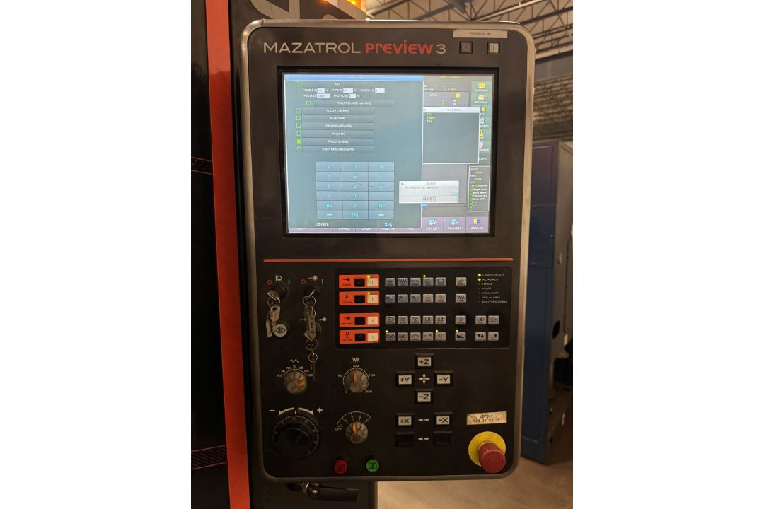 Mazak CNC Fiber Laser Cutting System Model Optiplex 3015, 4 KW, 60" x 120", Dust Collector, (2016) - Image 12 of 18