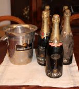 5 Flaschen Champagner Pommery und Greno + Kühler
