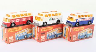 Three Matchbox Lesney Superfast MB-65 Airport Coach Boxed Models