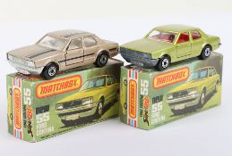 Two Matchbox Lesney Superfast MB-55 Ford Cortina Boxed Models