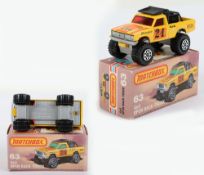 Matchbox Lesney Superfast MB-63 4x4 Open Back truck with rarer YELLOW body