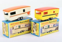 Two Matchbox Lesney Superfast MB-57 Trailer Caravan Boxed Models