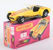 Matchbox Lesney Superfast MB-60 Lotus Super Seven Streakers variation with rarer LIGHT YELLOW-ORANGE