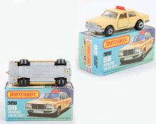 Matchbox Lesney Superfast MB-56 Mercedes 450 SEL TAXI with rarer SILVER PAINTED BASE