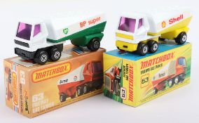 Two Matchbox Lesney Superfast MB-63 Freeway Gas Tanker Boxed Models