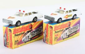 Two Matchbox Lesney Superfast MB-55 Police Car Boxed Models
