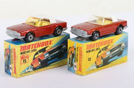 Two Matchbox Lesney Mercedes 350SL Boxed Models