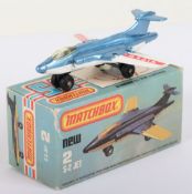 Matchbox Lesney Superfast MB-2 S-2 Jet with rarer LIGHT AMBER glass