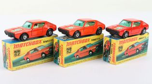 Three Matchbox Lesney Superfast MB-62 Renault 17TL Boxed Models