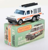 Matchbox Lesney Superfast MB-57 Carmichael Rescue Vehicle with WHITE body & POLICE RESCUE prints
