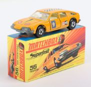 Matchbox Lesney Superfast MB-56 BMC 100 Pininfarina with ORANGE body and G3 RACING SET labels