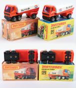Two Matchbox Lesney Superfast MB-63 Freeway Gas Tanker Boxed Models