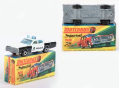 Matchbox Lesney Superfast MB-59 Fire Chief Car with rarer WHITE body and unpainted MERCURY base