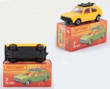 Matchbox Lesney Superfast MB-7 VW Golf, Yellow body with GLOSS Black base