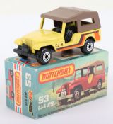 Matchbox Lesney Superfast MB-53 CJ-6 Jeep with rarer YELLOW body