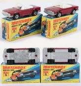 Two Matchbox Lesney Superfast Mercedes 350SL Boxed Models