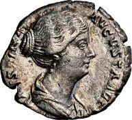 NGC Ch VF - Faustina Jr.,AD 147-175/6 ROMAN EMPIRE AR Denarius