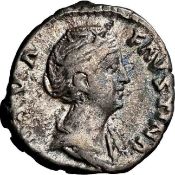 NGC Ch F - Faustina Sr.,AD 138-140/1 ROMAN EMPIRE AR Denarius
