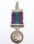 British George VI General Service Medal for the Malayan conflict to the Royal West Kent Regiment