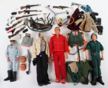 Vintage Original Palitoy Action Man, Six Million Dollar Man Kenner, 12 Inch Dolls.  