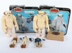 Two Vintage Star Wars Empire Strikes Back Hoth Wampa boxed Kenner action figures, 