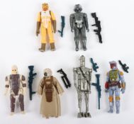 Vintage Star Wars Five loose Empire Strikes Back Bounty Hunters action figures Kenner, 