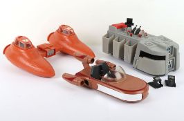 Three Vintage Star Wars Loose Vehicles Cloud Car, Sandspeeder, Imperial Troop Transport Kenner, 