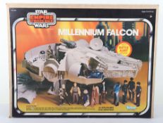 Scarce variant Vintage Star Wars Empire Strikes Back Kenner, Millenium Falcon Empty Box, 