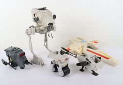 Five Vintage Star Wars Loose Vehicles X-Wing, Scout Walker, INT-4, MTV-7, PDT-8 Kenner,