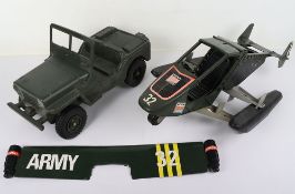 Quantity of Play worn Action man Toys, including Action Man Transport Command Persuit craft, 