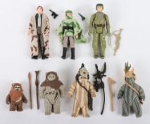 Seven loose Vintage Star Wars Kenner action figures, play wear,