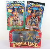 Three Marvel Toy Biz  90s X-Men cartoon Wolverine action figures carded boxed, 