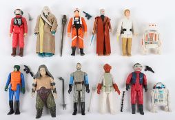 Twelve loose Vintage Star Wars Kenner action figures, play wear, all complete,