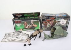 Two Vintage Star Wars Return of the Jedi Vehicles boxed, Speeder Bike Kenner, Endor Forest Ranger Pa