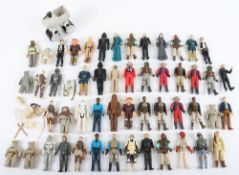 Vintage Star Wars Action Figures 1977-1983 including some original accessories, 