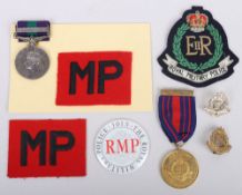 A General Service Medal to the Royal Military Police for the Malaya conflict