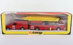 Corgi Toys Code 1 Wiltshire Fire Brigade Dennis T.L. and Ford Escort U.V. Van gift Set