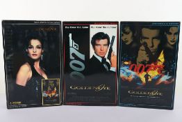 Three James Bond Sideshow Goldeneye 12 inch Action Figures Dolls Boxed.
