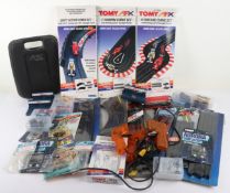 Large Quantity of Tomy Aurora AFX Slot Car Racing cars, track and accessories.