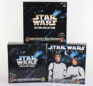 Three Star Wars Collector Series Two Pack 12 inch Action Figures Dolls Boxed Hasbro 1998.