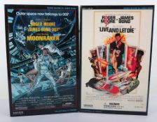 Two James Bond Sideshow Roger Moore 12 inch Action Figures Dolls Boxed.