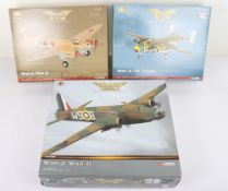 Three Corgi 1:72 scale Aviation Archive World War II Aircraft,